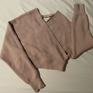Lulus beige mauve cropped sweater
